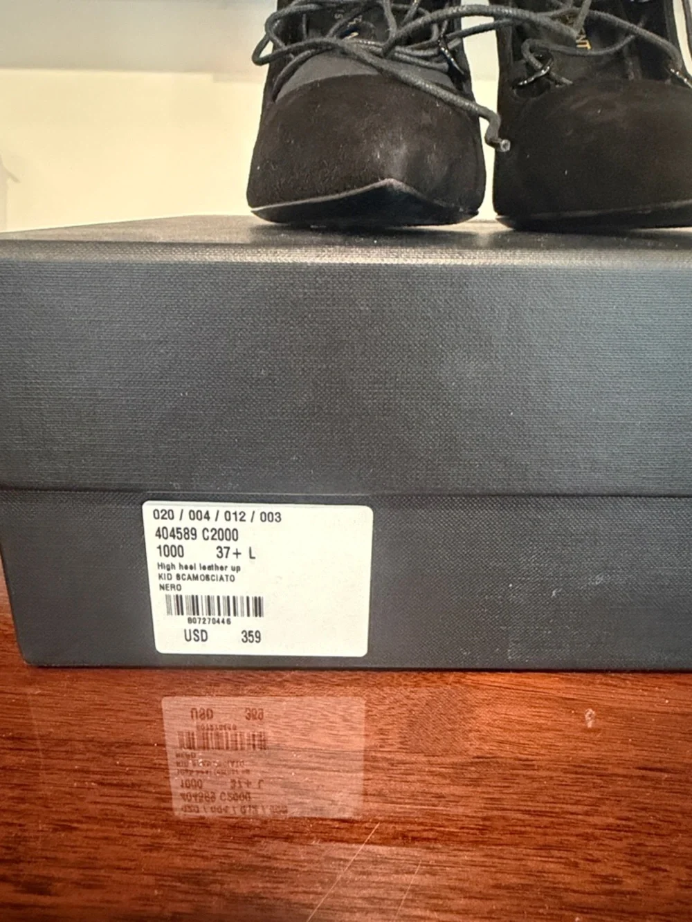 Saint Laurent Black Suede Lace-Up Pointed Pumps - Picture 2 of 5